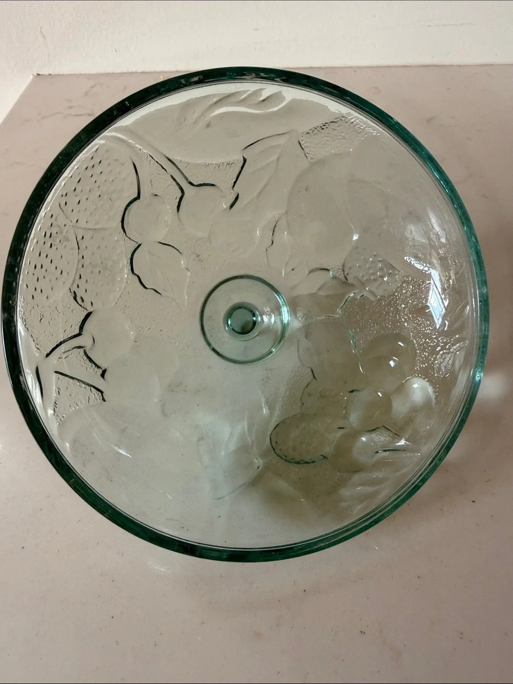 Green Confections Glass Covered Candy Dish in Madeira EUC